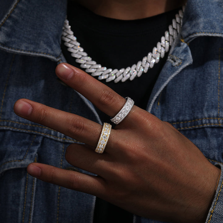 Three-Row Full Paved Eternity Ring
