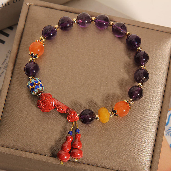Cinnabar &amp; Amethyst Bracelet
