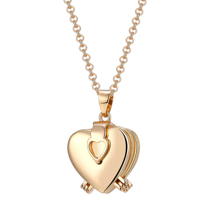 Multi-Layer Heart Photo Locket Necklace