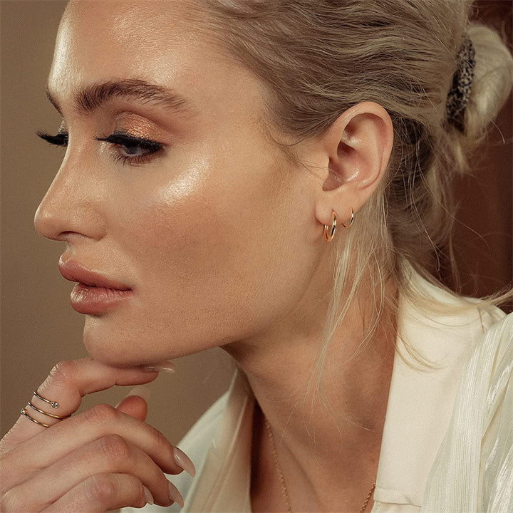 Double Hoop C-Shape Earrings