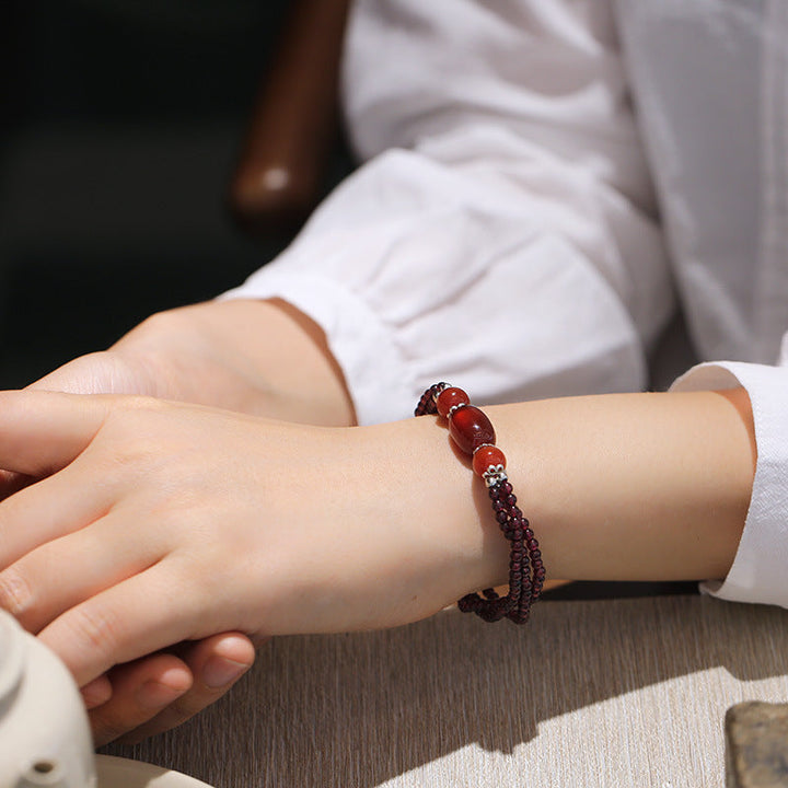 Trio ? Garnet &amp; Agate Bracelet