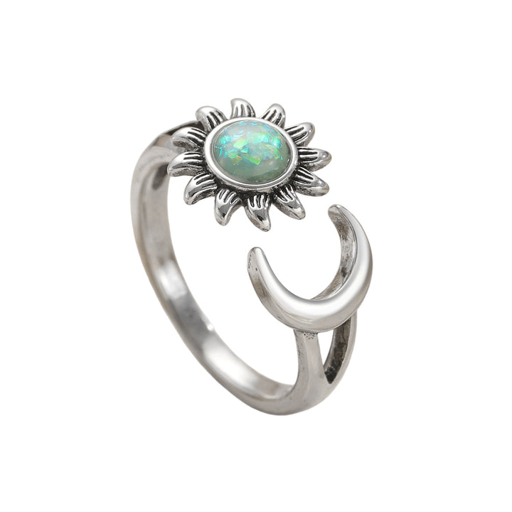 Classic Vintage Sun &amp; Moon Open Ring