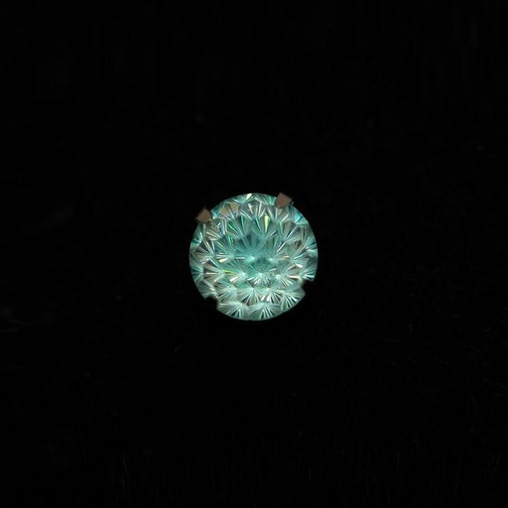 Fireworks Cut Colored Gem Stud Earrings
