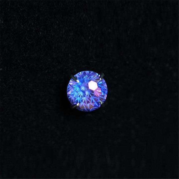 Fireworks Cut Colored Gem Stud Earrings
