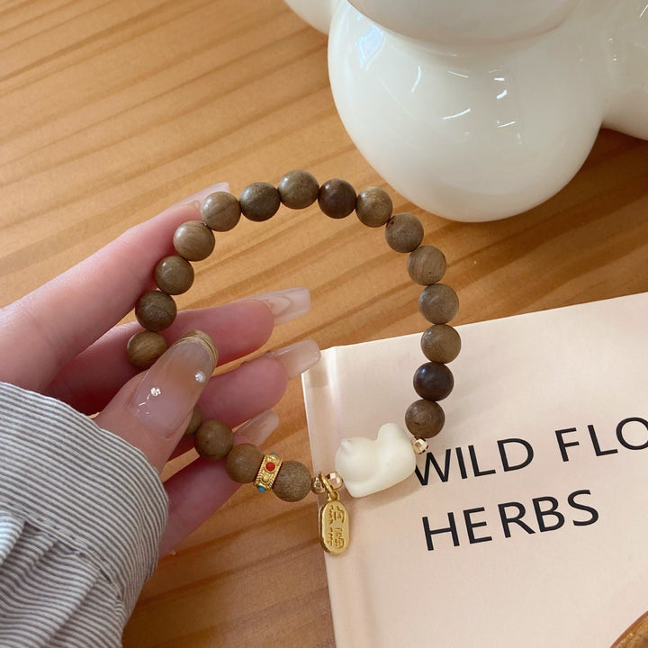 Ivory Fruit &amp; Sandalwood Bead Bracelet