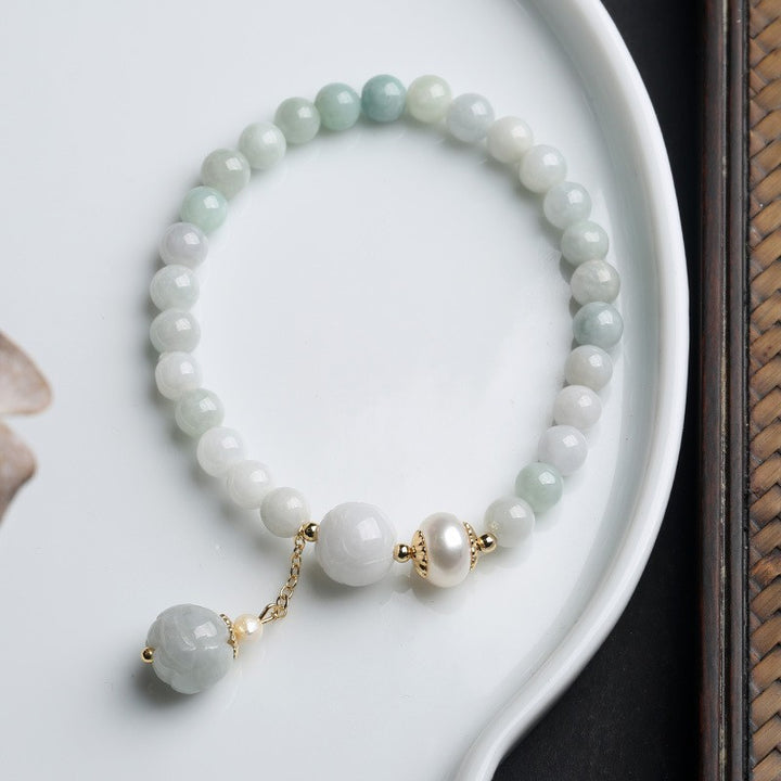 Emerald lotus bracelet