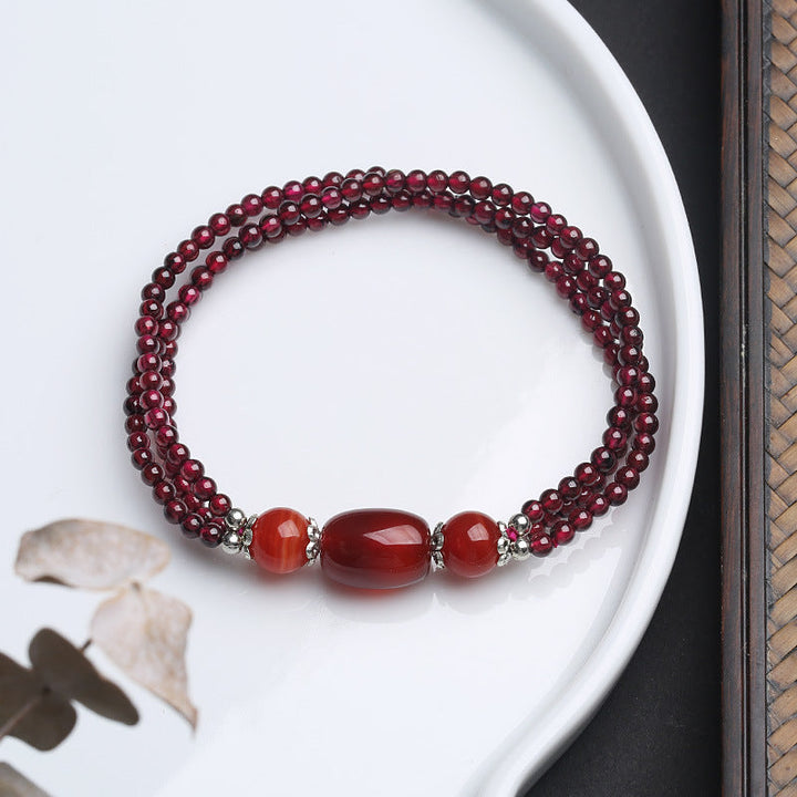 Trio ? Garnet &amp; Agate Bracelet