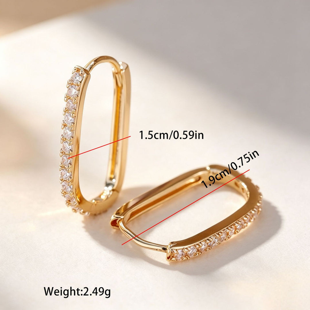 U-Shaped Pavé Hoop Earrings