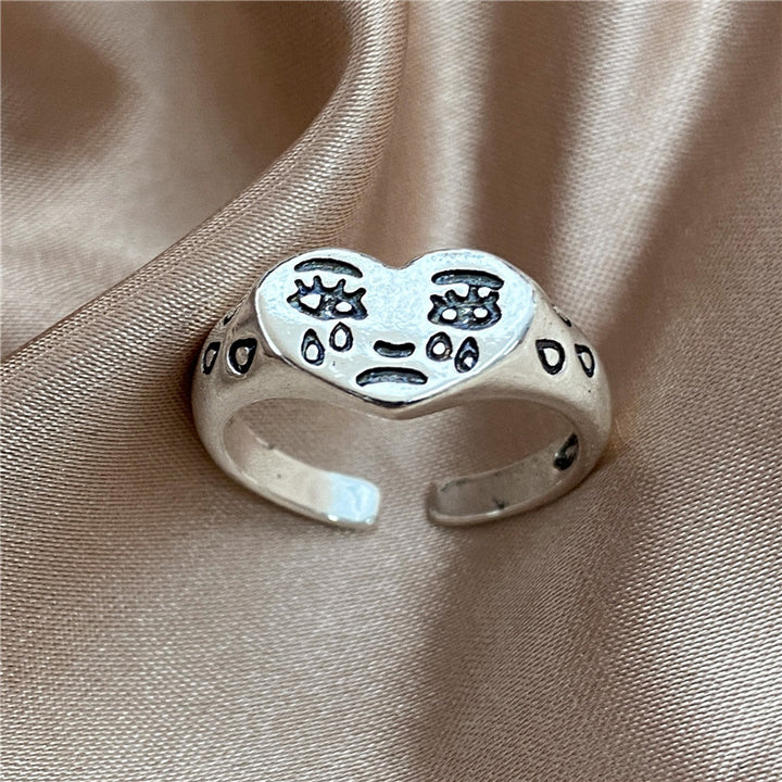 Heart Cry Face Ring