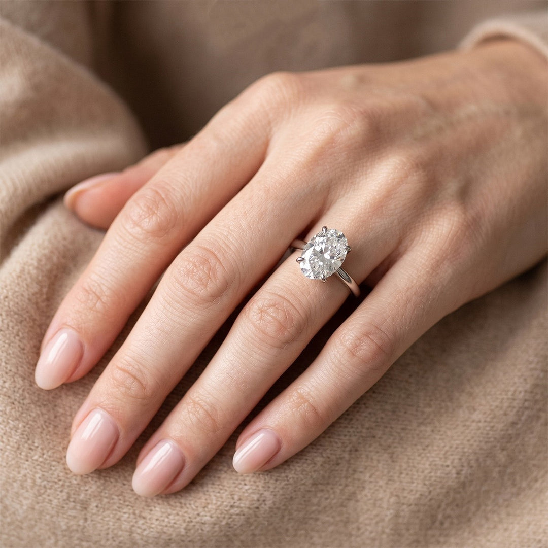 Oval Solitaire Moissanite Ring