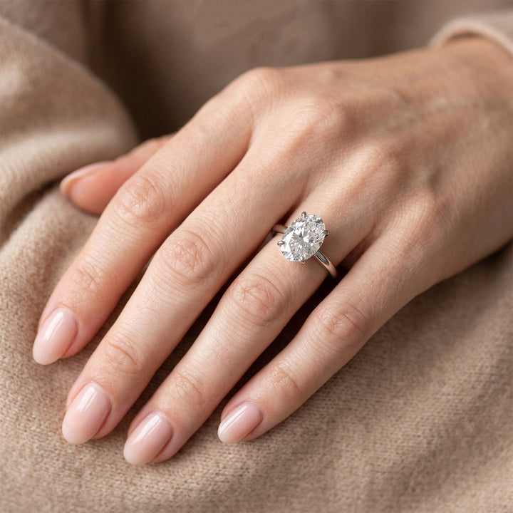 Oval Solitaire Moissanite Ring