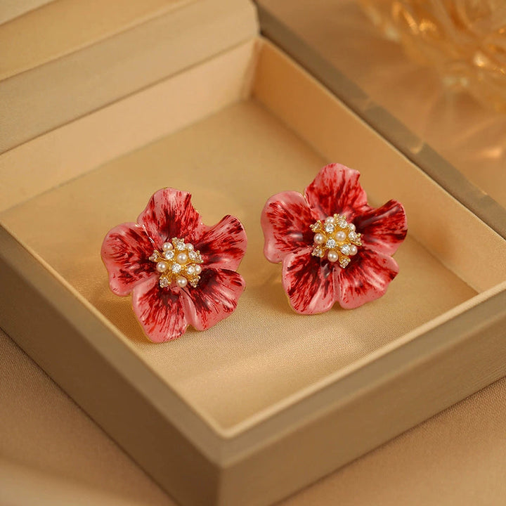 Begonia Petal • Pearl Earring
