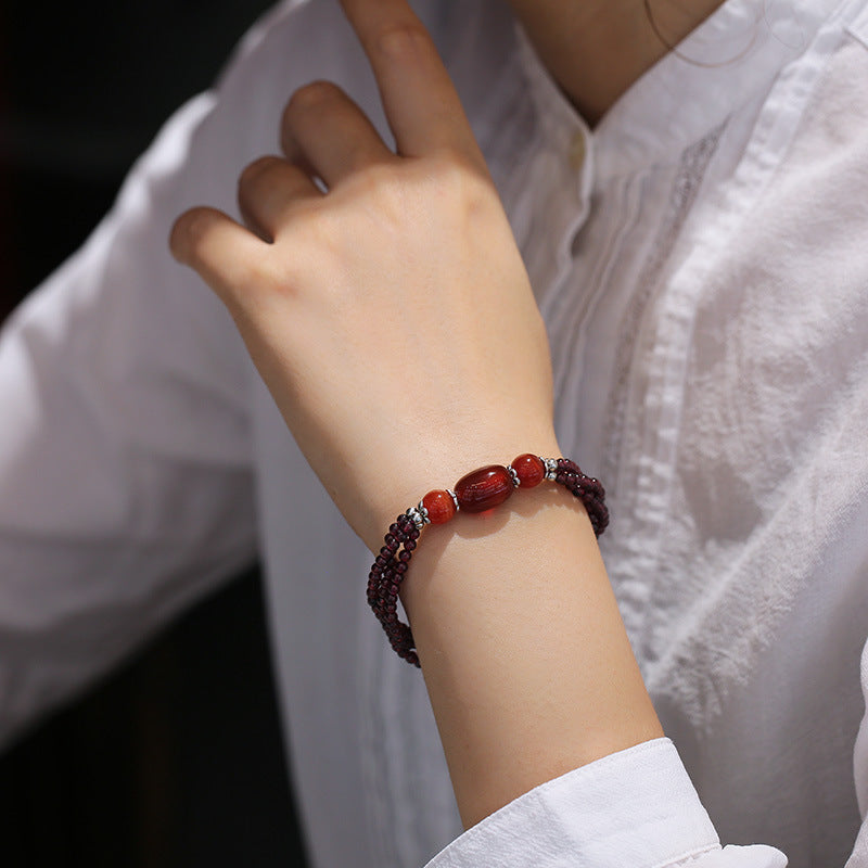 Trio ? Garnet &amp; Agate Bracelet