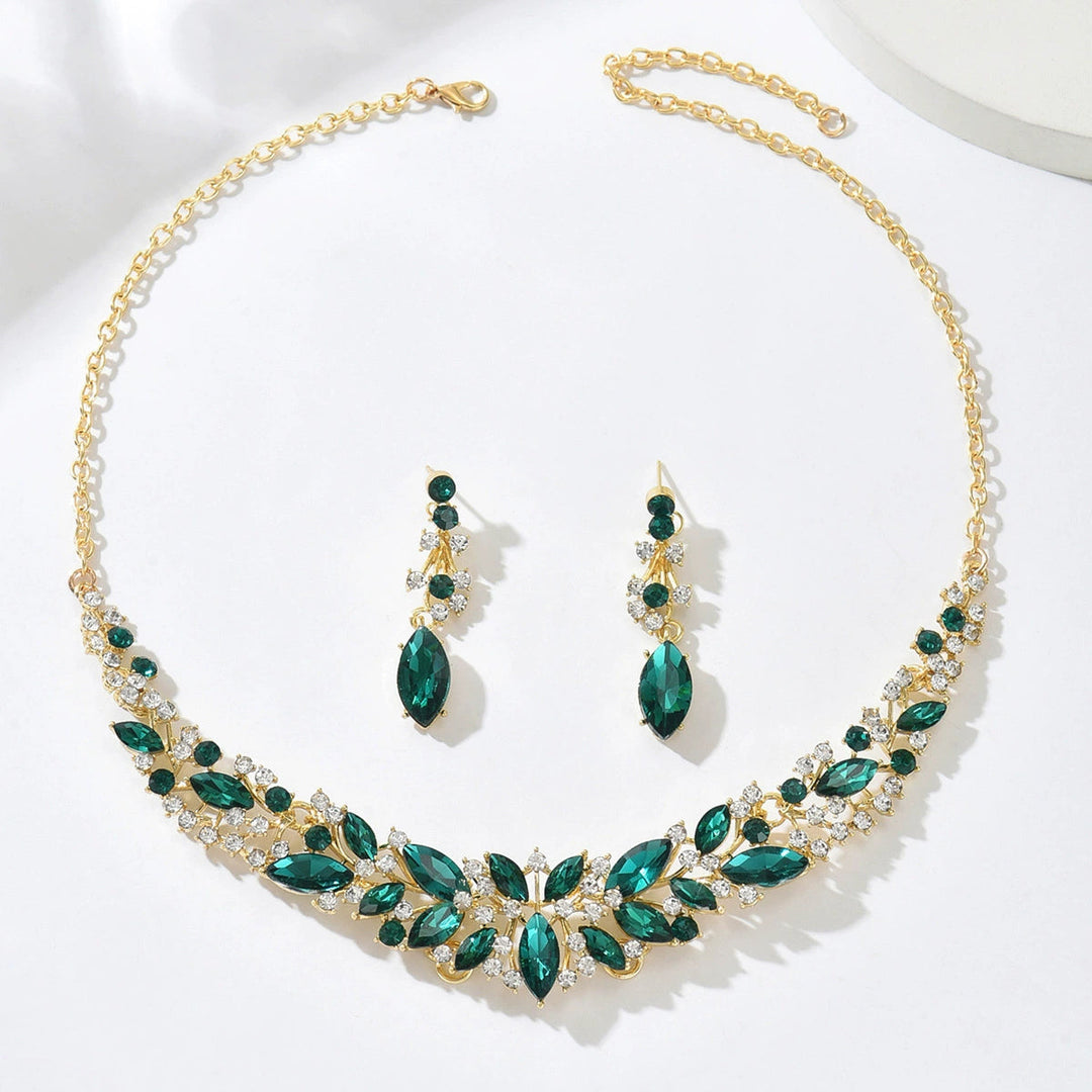 Vintage Crystal Necklace Earring Set