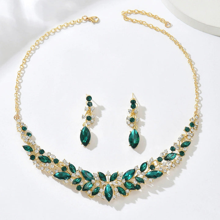 Vintage Crystal Necklace Earring Set