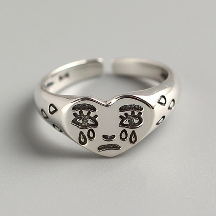 Heart Cry Face Ring