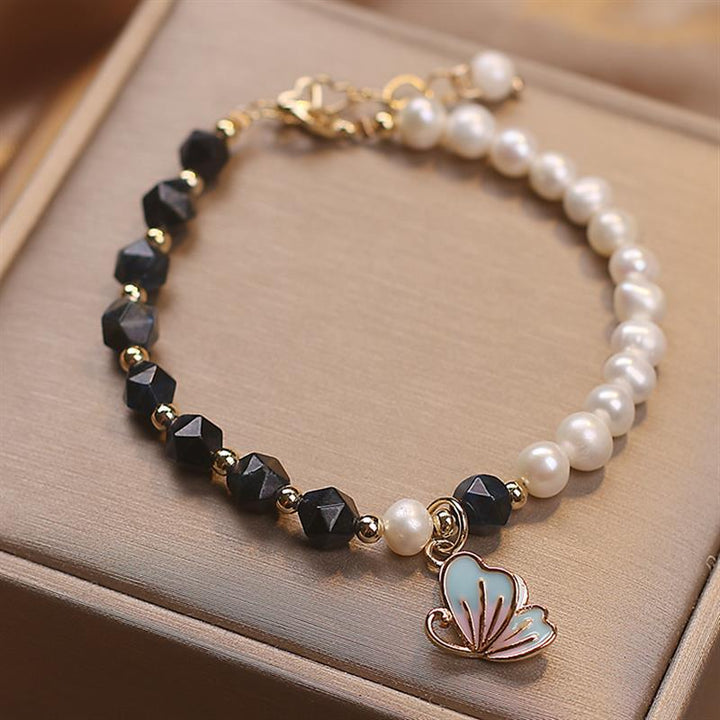 Summer Butterflies ? Freshwater Pearl &amp; Agate Bracelet