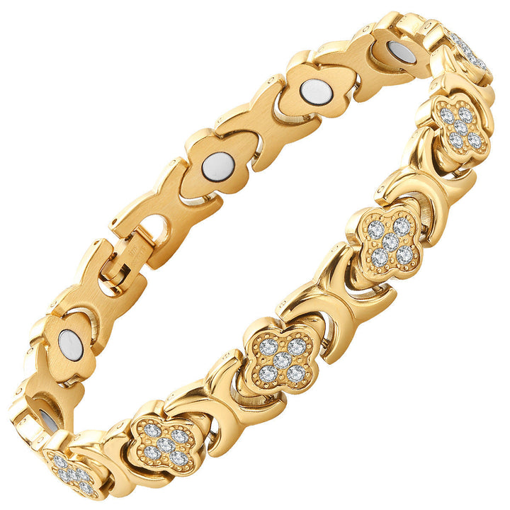 Clover Crystal Magnetic Bracelet