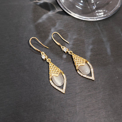 Elegant Rhombus Teardrop Earrings