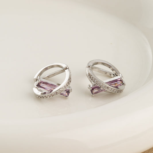 Minimalist Amethyst Earrings