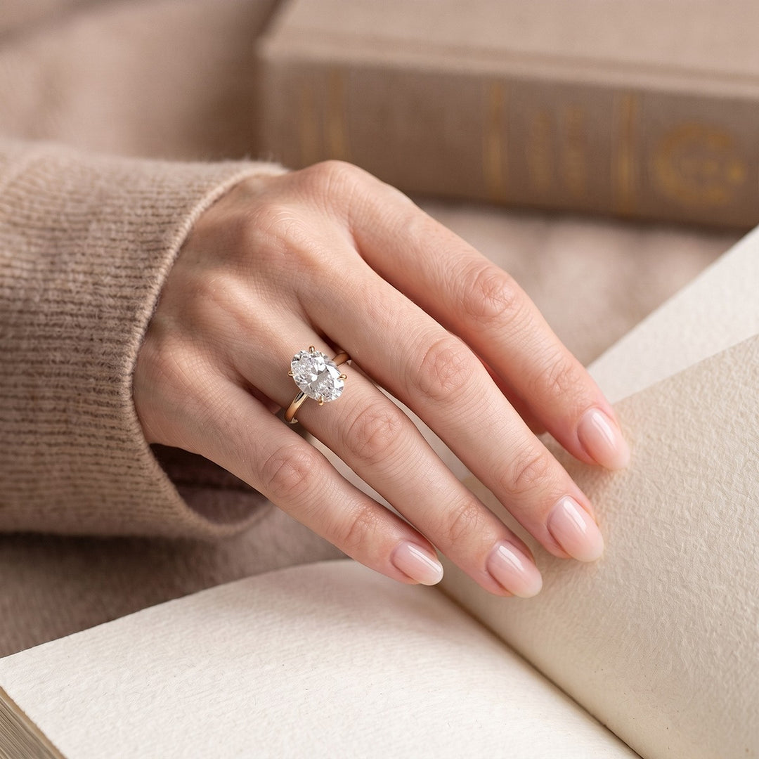 Oval Solitaire Moissanite Ring