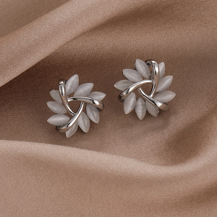 Leaf Cluster Stud Earrings
