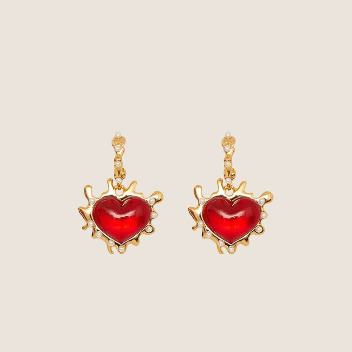 Flame Heart Earrings