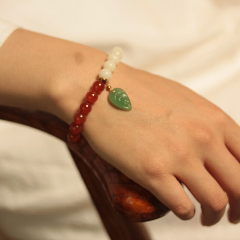Red Crystal &amp; Bodhi Bracelet