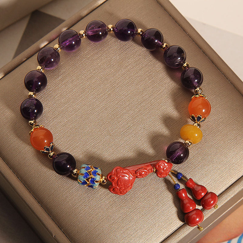 Cinnabar &amp; Amethyst Bracelet