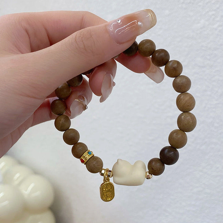 Ivory Fruit &amp; Sandalwood Bead Bracelet