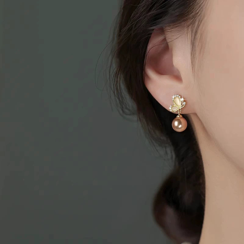 Butterfly Pearl Earrings