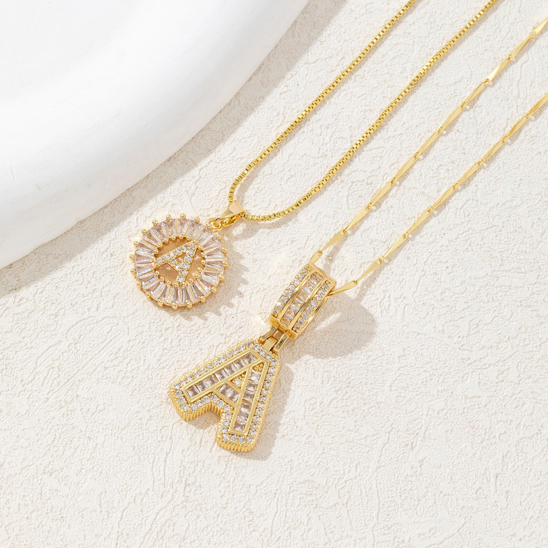 Iced-Out Initial Pendant Necklace