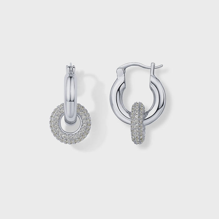 Interlocking Double Hoop Dangle Earrings
