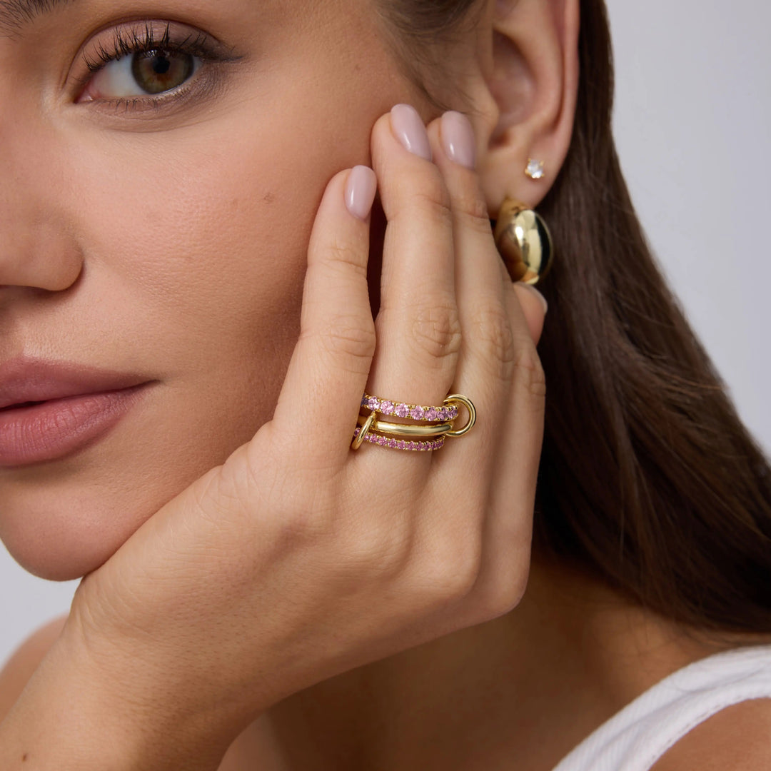 Triple Band Interlocking Link Statement Ring