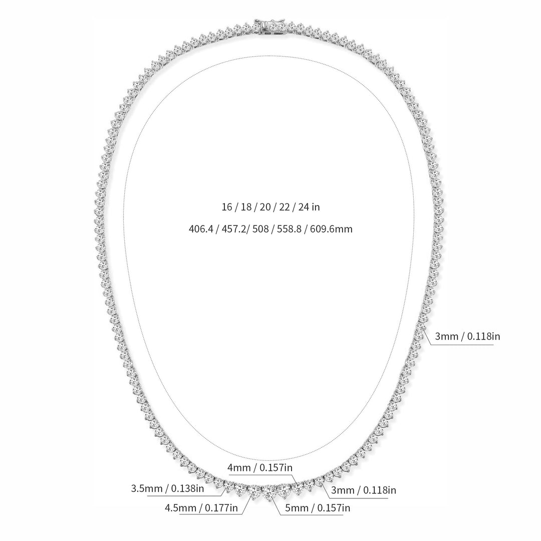 Round Gradient Tennis Necklace