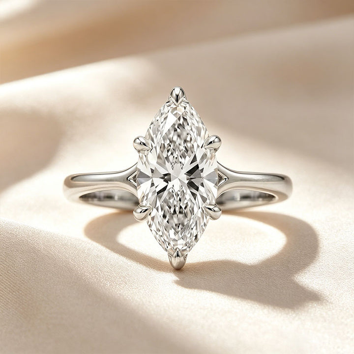 Sparkling Marquise-Cut Center Stone Stackable Ring Set