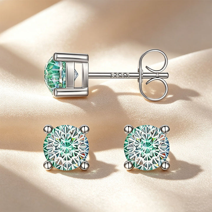 Minimalist Fireworks Cut Moissanite Stud Earrings