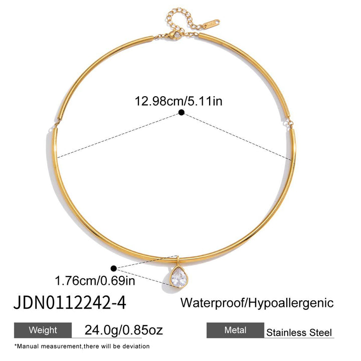 Full Moon Star Diamond Teardrop Necklace