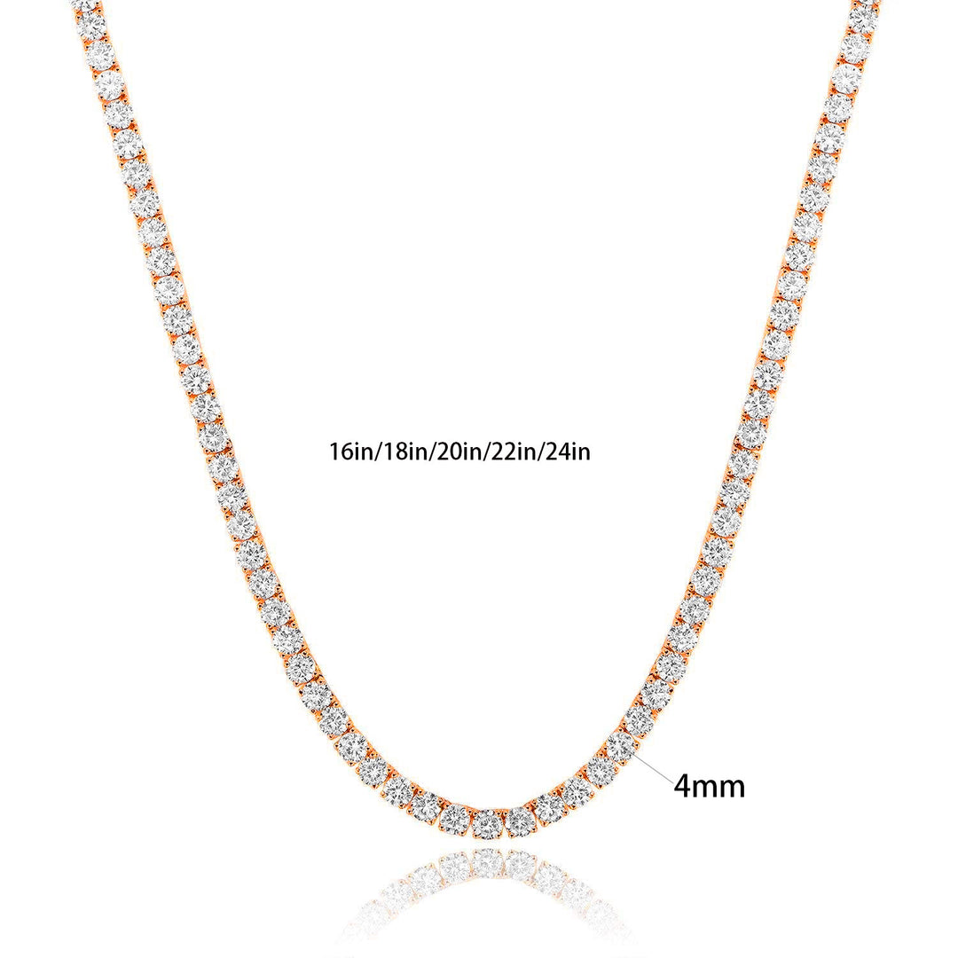Four-Prong Round Cut Tennis Necklace