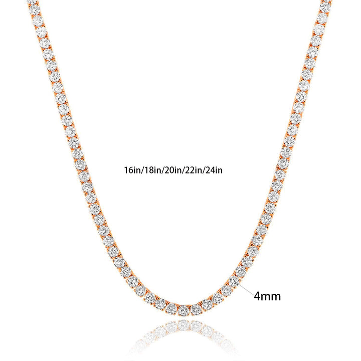 Four-Prong Round Cut Tennis Necklace