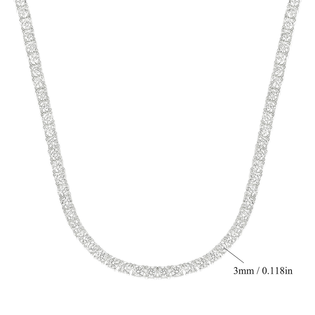 Four-Prong Round Cut Tennis Necklace