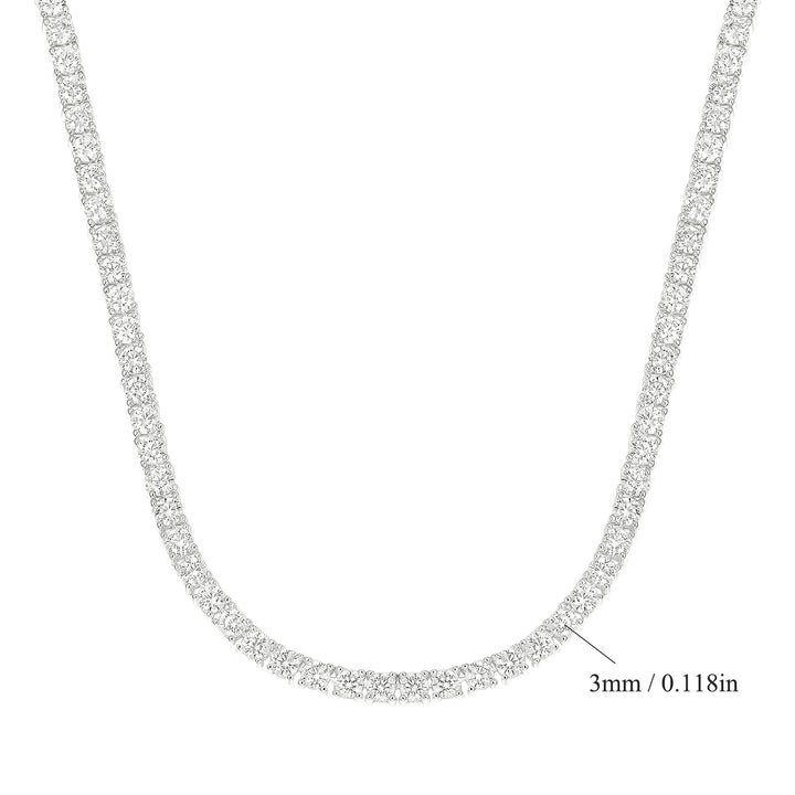 Four-Prong Round Cut Tennis Necklace