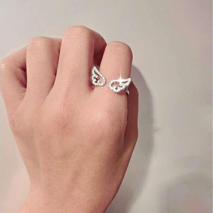 Angel Wing Crystal Ring