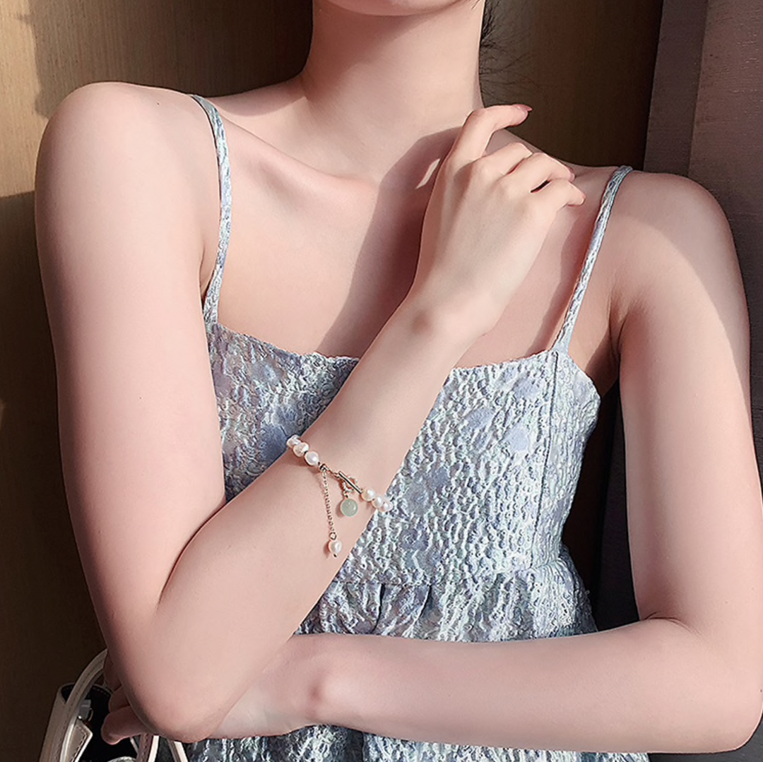 Freshwater Pearl &amp; Aventurine Bracelet