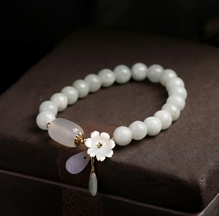 Emerald Jade Stone &amp; Agate Bracelet