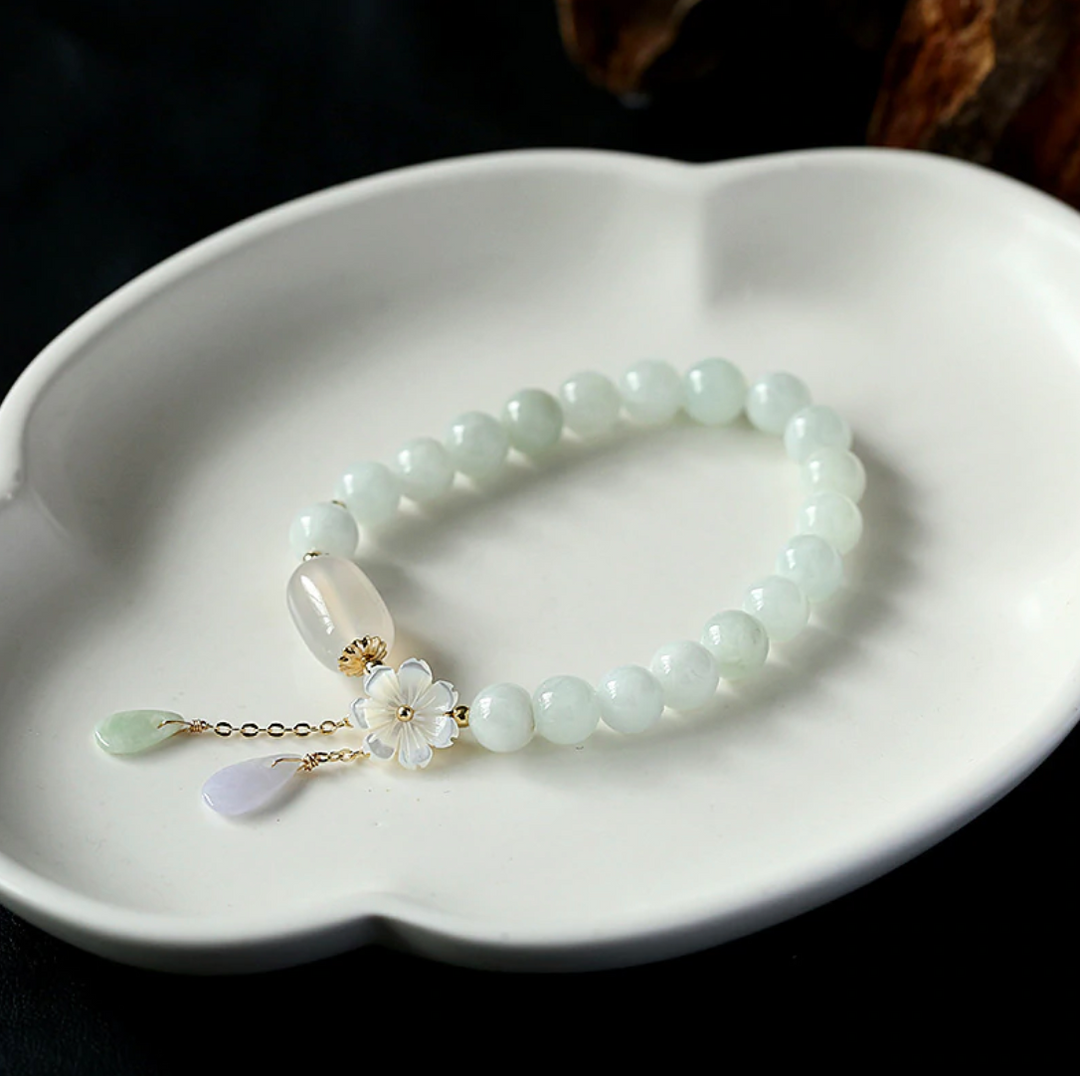 Emerald Jade Stone &amp; Agate Bracelet