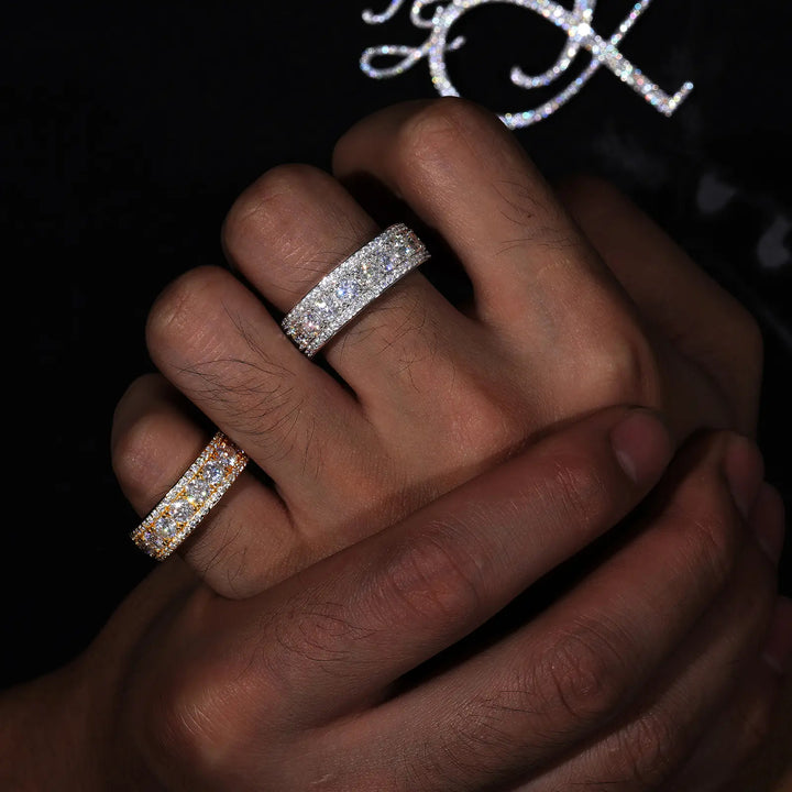 Three-Row Full Paved Eternity Ring