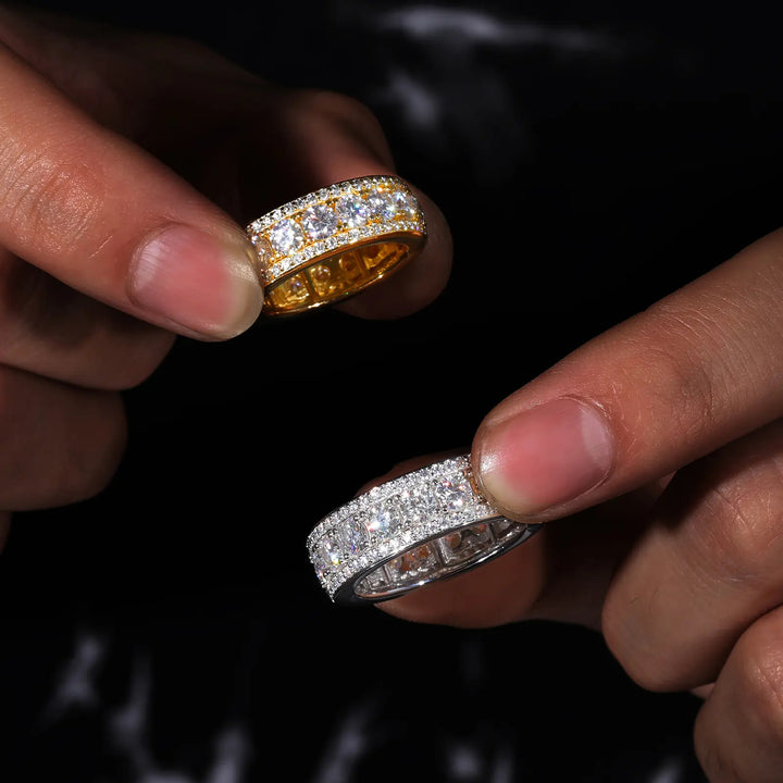 Three-Row Full Paved Eternity Ring