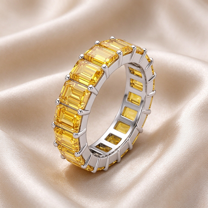 Emerald Cut Full Eternity Band Collection