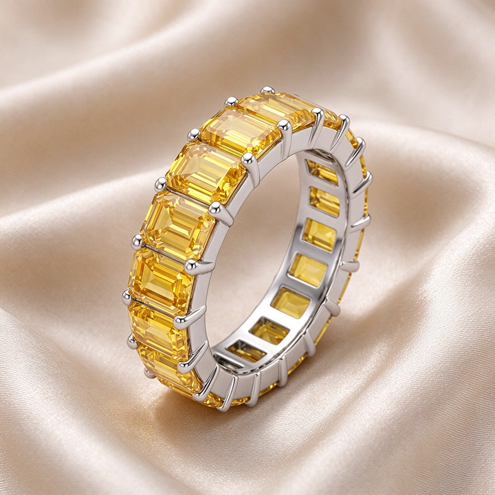 Emerald Cut Full Eternity Band Collection